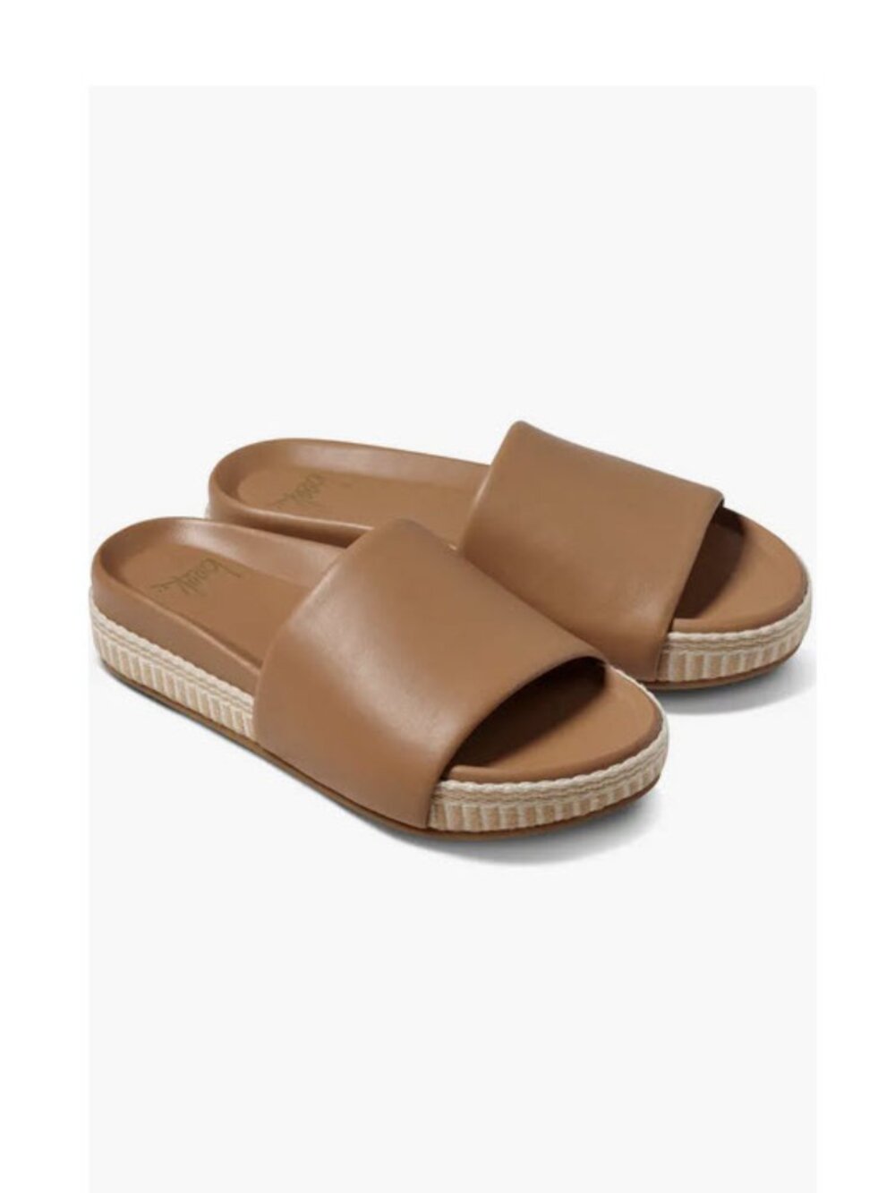Beek Pelican Textile Leather Platform Sandals  in Honey Sz 8
